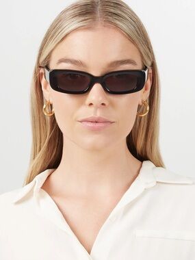 Shevoke 90’s Black Rectangular Sunglasses - Classic Women's Shades